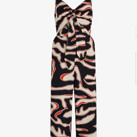 Express Black and Cream Swirl Jumpsuit - Picture 5 of 5